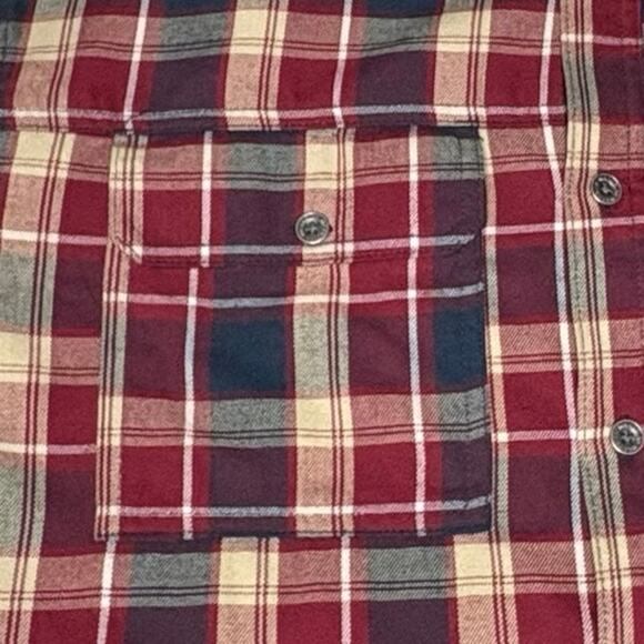 Wrangler ATG Long Sleeve Shirt Men's XL Red Blue Plaid Utility Organic Cotton - Picture 5 of 11